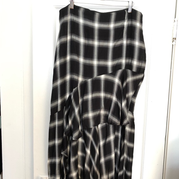 Dolls Kill Dresses & Skirts - Long plaid skirt, asymmetrical in the front